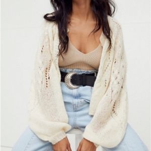 Free People Best of All Cardigan - Moon Rising Combo Colour (White)